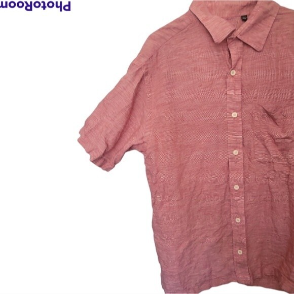 ORVIS RED LINEN BUTTON DOWN SHIRT - L - Picture 3 of 10